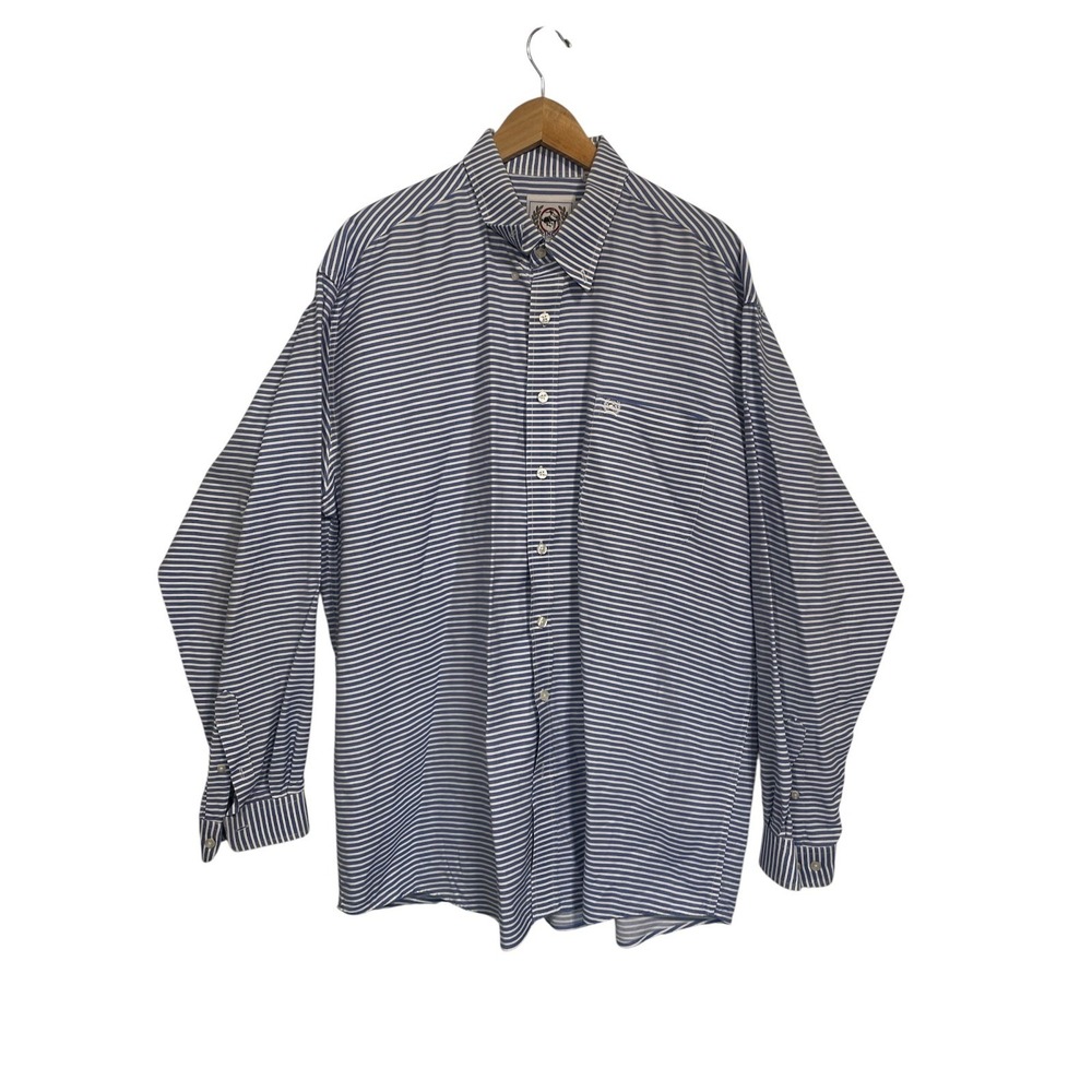 CINCH Western Shirt Men's XL Blue White Stripe Long Sleeve Button Down